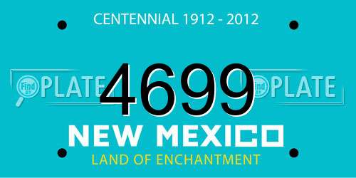 4699 New Mexico License Plate