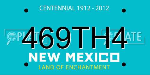 469TH4 New Mexico License Plate