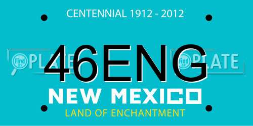 46ENG New Mexico License Plate