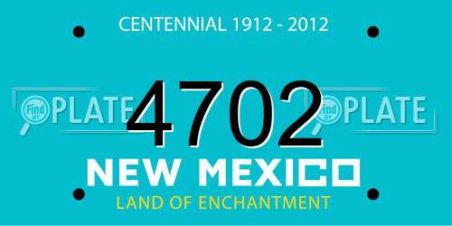 4702 New Mexico License Plate