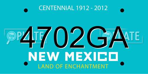 4702GA New Mexico License Plate