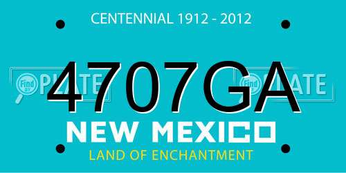 4707GA New Mexico License Plate