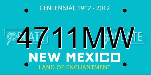 4711MW New Mexico License Plate