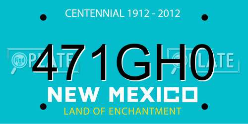 471GH0 New Mexico License Plate