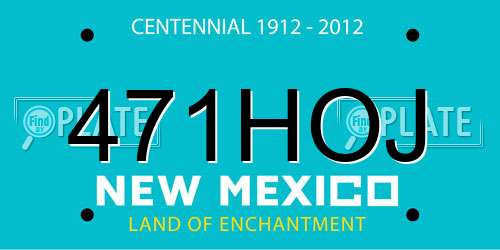 471HOJ New Mexico License Plate