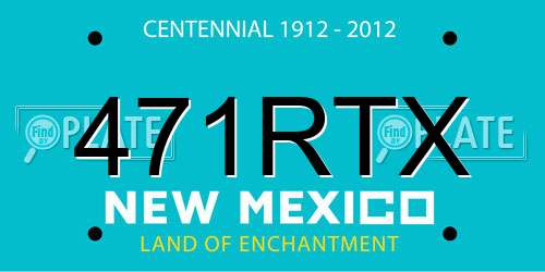 471RTX New Mexico License Plate