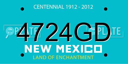 4724GD New Mexico License Plate