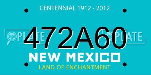 472A60 New Mexico License Plate