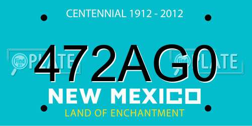 472AG0 New Mexico License Plate