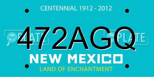 472AGQ New Mexico License Plate