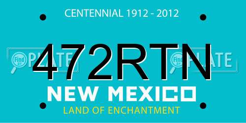 472RTN New Mexico License Plate