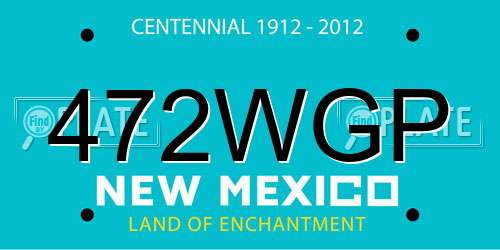 472WGP New Mexico License Plate