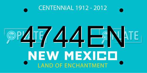 4744EN New Mexico License Plate