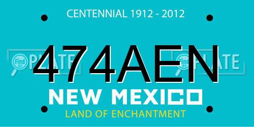 474AEN New Mexico License Plate