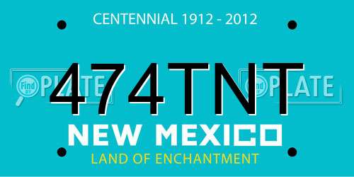 474TNT New Mexico License Plate