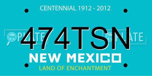 474TSN New Mexico License Plate