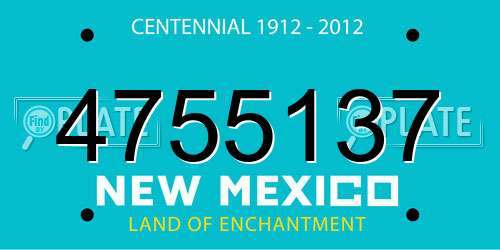 4755137 New Mexico License Plate
