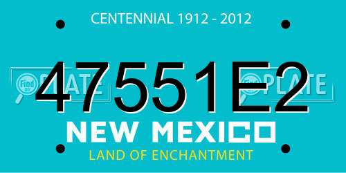 47551E2 New Mexico License Plate