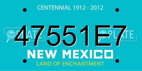 47551E7 New Mexico License Plate