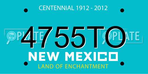 4755TO New Mexico License Plate