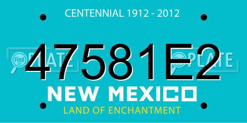 47581E2 New Mexico License Plate