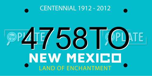 4758TO New Mexico License Plate