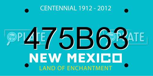 475B63 New Mexico License Plate