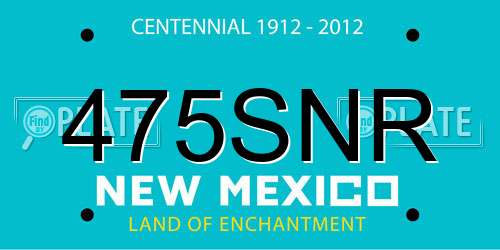 475SNR New Mexico License Plate