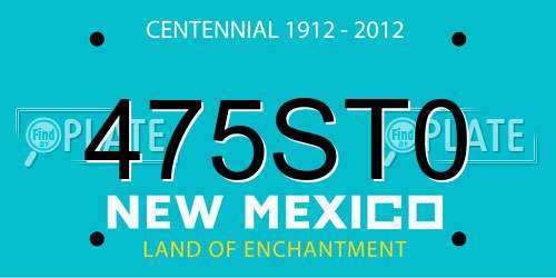 475ST0 New Mexico License Plate