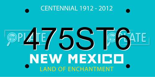 475ST6 New Mexico License Plate