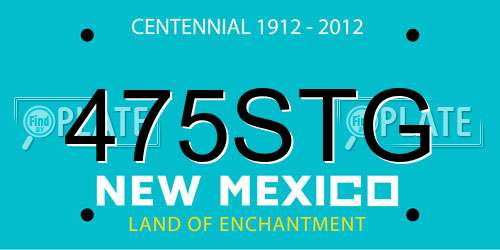 475STG New Mexico License Plate
