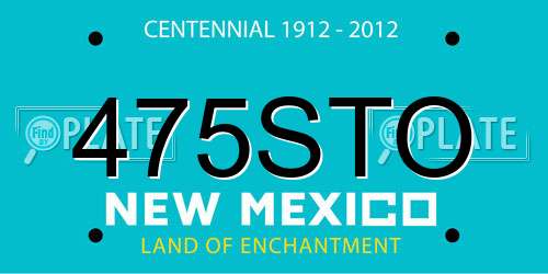 475STO New Mexico License Plate