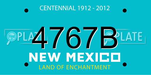 4767B New Mexico License Plate