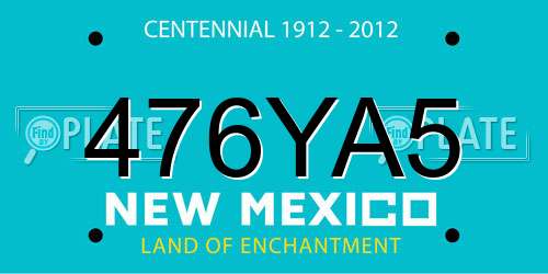 476YA5 New Mexico License Plate