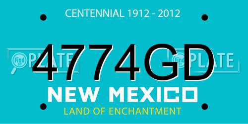4774GD New Mexico License Plate