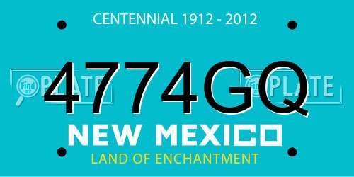 4774GQ New Mexico License Plate