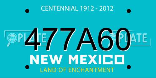 477A60 New Mexico License Plate