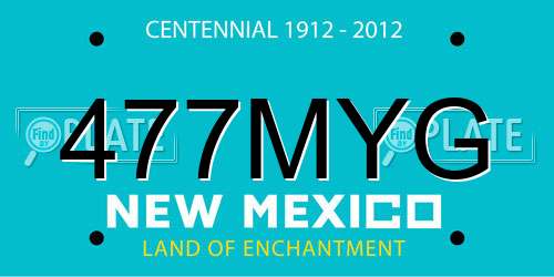 477MYG New Mexico License Plate