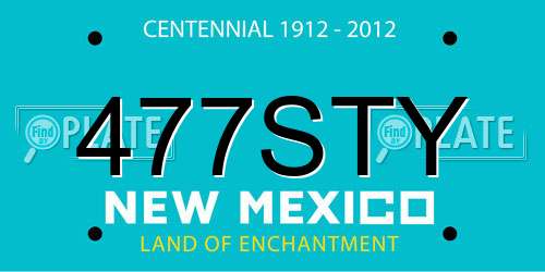 477STY New Mexico License Plate