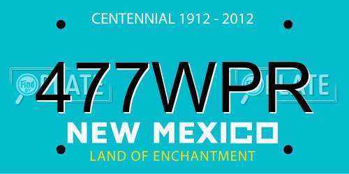 477WPR New Mexico License Plate