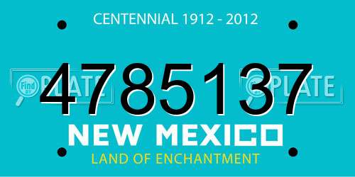 4785137 New Mexico License Plate