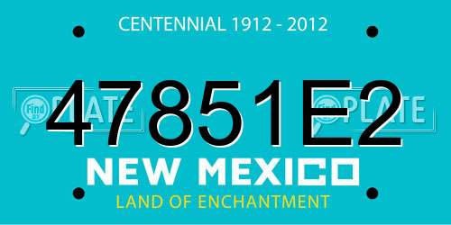 47851E2 New Mexico License Plate