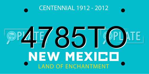 4785TO New Mexico License Plate