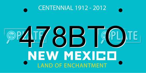 478BTO New Mexico License Plate