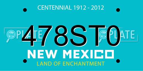 478ST0 New Mexico License Plate