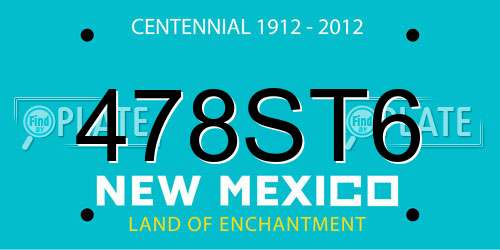 478ST6 New Mexico License Plate