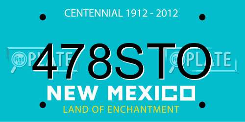 478STO New Mexico License Plate