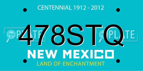 478STQ New Mexico License Plate