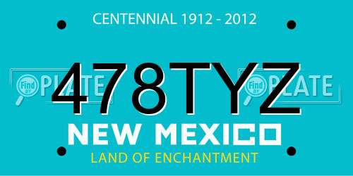 478TYZ New Mexico License Plate