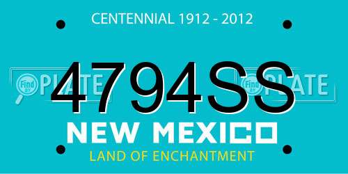 4794SS New Mexico License Plate